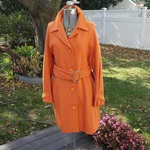 Orange Coat with Belt Size by Closed 12